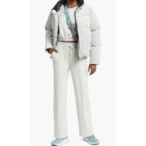 Zella Velvet Puffer Jacket in Grey Silk X-Small New